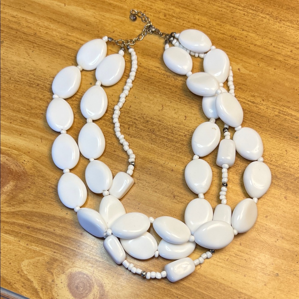 Elegant White Beaded Necklace